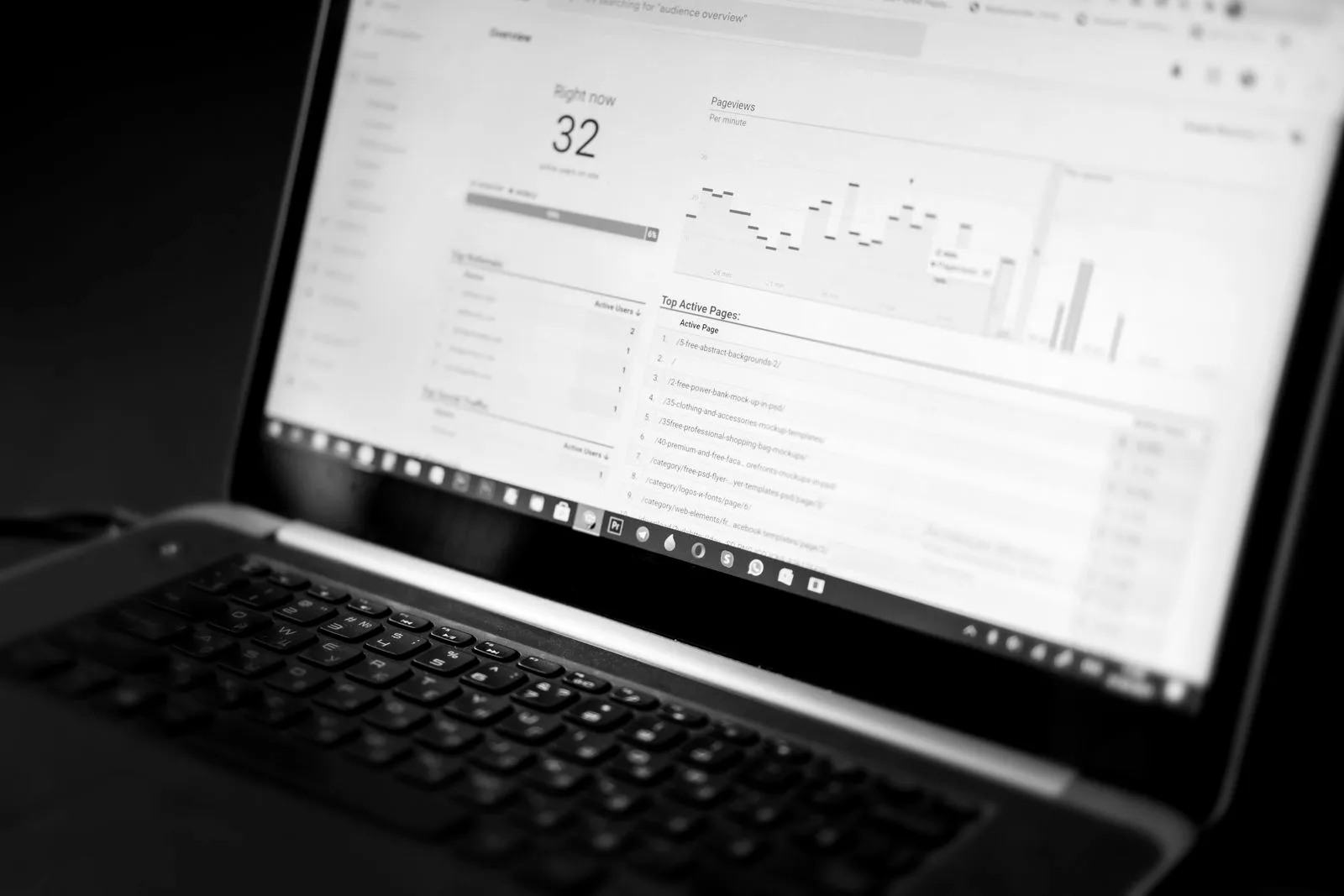 A marketing analytics dashboard open on a laptop