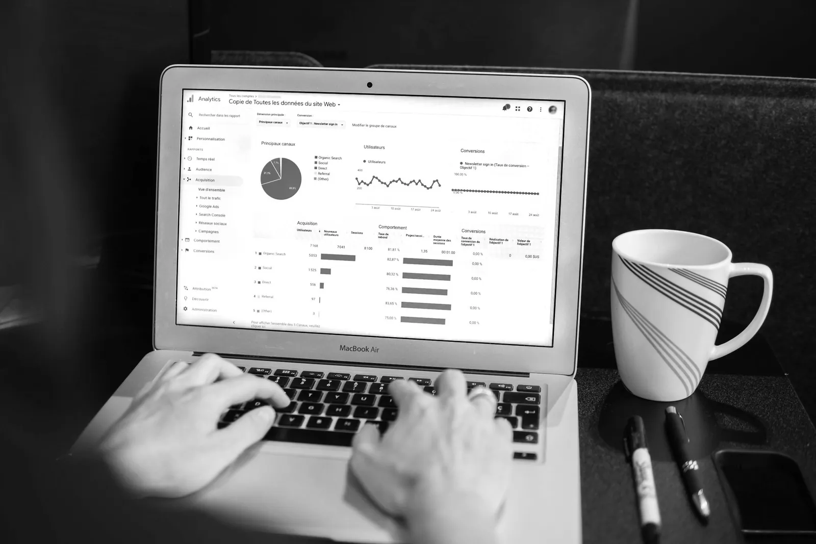 A business owner reviewing a Google Ads dashboard with rising spend